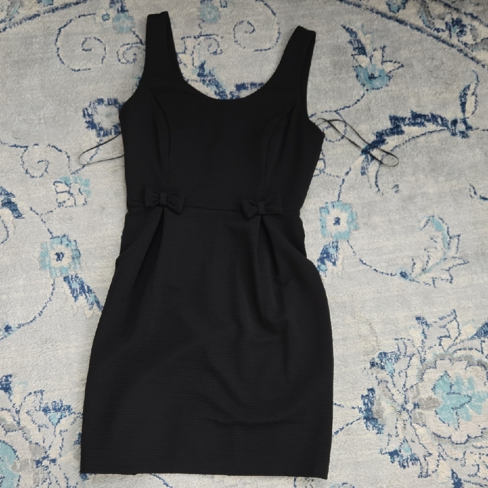 LC Lauren Conrad Black Mini Dress with Bow Details
